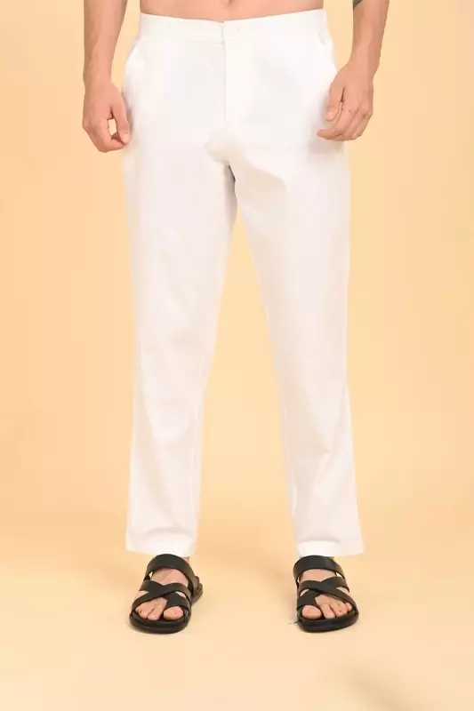 Men's Ethnic Trouser - White