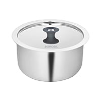 Borosil Cookfresh Tri-ply Stainless Steel Tope with Lid, Induction Friendly, 2.2 L, 18 cm Dia