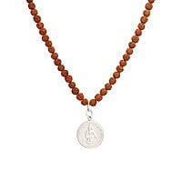 Rudraksha Mala with Sterling Silver Ayyappan Pendent/Dollar