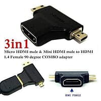 HDMI Female to Micro HDMI or Mini HDMI Male Connector (Black) HDMI Female to Micro HDMI or Mini HDMI Male Connector (Black)