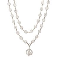 Sphatika Mala with Ayyappan (Iyyappan) Pendant – Pure Quartz Crystal Mala