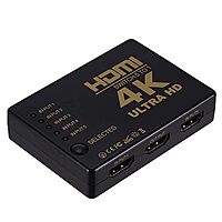 Tobo 5-Port HDMI Switch with Remote IR – 5 Input 1 Output | Supports 4K, Full HD 1080p & 3D | HDMI Switcher TD-470H