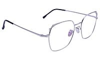 Female Medium Square Spectacle Frame. Silver Color Metal Frame