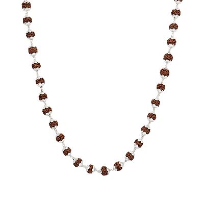 925 Sterling Silver Rudraksha Mala Panch Mukhi 5 Mukhi Five Face 54 Beads