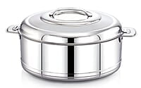 TWIN BIRDS Helio Stainless Steel Casserole for Roti | Steel Tiffin Box | Insulated Casserole 1500ml | Hotpot | Stainless Steel Serving Dish| Double Walled Stainless Steel Casserole | Hot & Cold