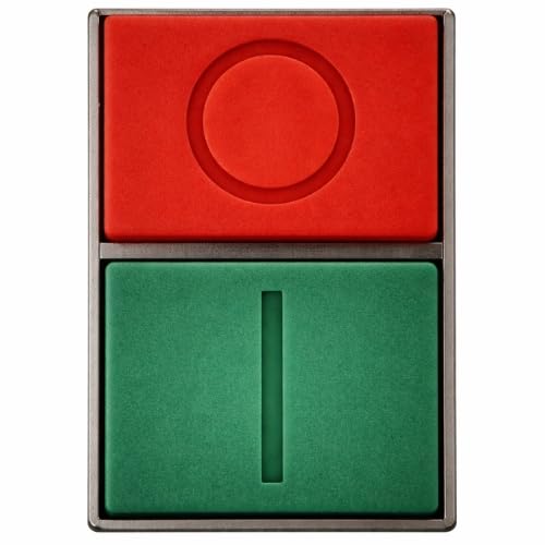 Double-headed push button head 1 flush green marked "I",1 flush red marked "O" IP40