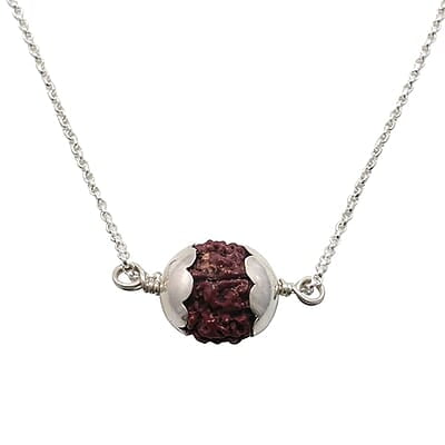 Rudraksha Pendant/Sterling Silver Caped Pendant Rudraksha Pendant/Sterling Silver Caped Pendant