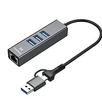 HAMMOK PRIME USB/Type-C Gigabit LAN + Hub 3.0 offers high-speed connectivity with multiple USB 3.0 ports, perfect for expanding your device's capabilities and enhancing productivity on the go.