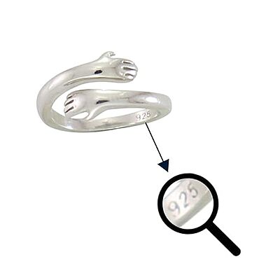 925 Sterling Silver Hug Ring Adjustable | Love Forever Band for Men & Women 925 Sterling Silver Hug Ring Adjustable | Love Forever Band for Men & Women