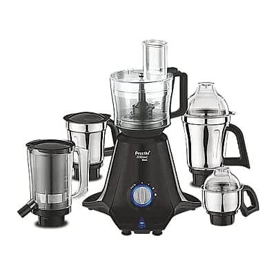 Preethi Zodiac Black Mixer Grinder (750 Watt), 5 Jars