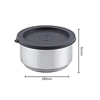 Borosil - Carry Fresh Stainless Steel Insulated Lunch Box Set of 2, 280 ml, Blue