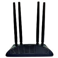 Lapcare W123: 4G SIM Wi‑Fi router with Mini‑SIM slot, quad external antennas, 2.4 GHz (802.11b/g/n) up to 300 Mbps LAN/WAN ports, ideal for small offices and CCTV.