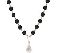 Original Karungali Mala with Silver Ayyappan Pendant – Spiritual Black Wood Mala