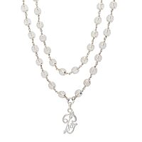 Silver Sphatika Mala with Om Pendant