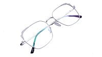 Female Medium Square Spectacle Frame. Silver Color Metal Frame