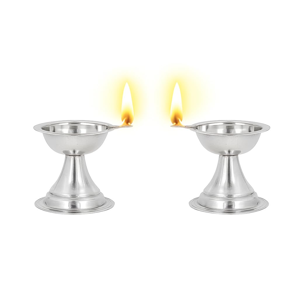 Traditional Silver Diya Sets
