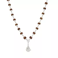 925 Silver Tied Rudraksha Mala Ruthratcham |Arch Ayyappan Pendant Silver ,Certified