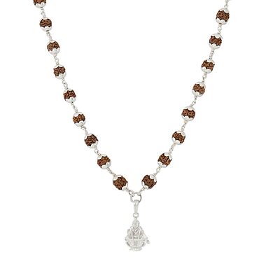 925 Silver Tied Rudraksha Mala Ruthratcham |Arch Ayyappan Pendant Silver ,Certified 925 Silver Tied Rudraksha Mala Ruthratcham |Arch Ayyappan Pendant Silver ,Certified