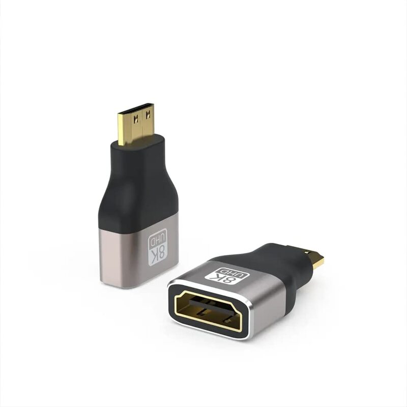 Mini HDMI (M) to 8K HDMI 2.1 (F) Adapter, 8K @60Hz, 4K @120Hz, Dynamic HDR, 3D & eARC for TV, Projector, Laptop Mini HDMI (M) to 8K HDMI 2.1 (F) Adapter, 8K @60Hz, 4K @120Hz, Dynamic HDR, 3D & eARC for TV, Projector, Laptop