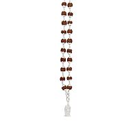 Silver Five Face Rudraksha Mala with Murugan Pendant