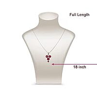 Sterling Silver Chain with Red Stone Pendent/Dollar