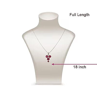 Sterling Silver Chain with Red Stone Pendent/Dollar Sterling Silver Chain with Red Stone Pendent/Dollar