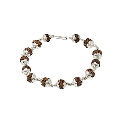 Silver Capped Rudraksha Bracelet Silver Capped Rudraksha Bracelet