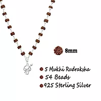 Original Rudraksha Mala in Silver with Om Pendant | Certified