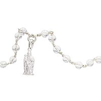Silver Sphatika Mala with Murugan Pendant | Pure Crystal Beads