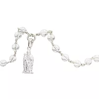Silver Sphatika Mala with Murugan Pendant | Pure Crystal Beads