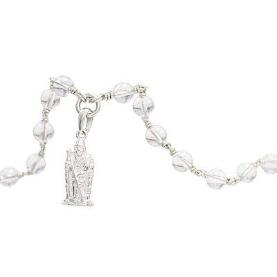 Silver Sphatika Mala with Murugan Pendant | Pure Crystal Beads Silver Sphatika Mala with Murugan Pendant | Pure Crystal Beads