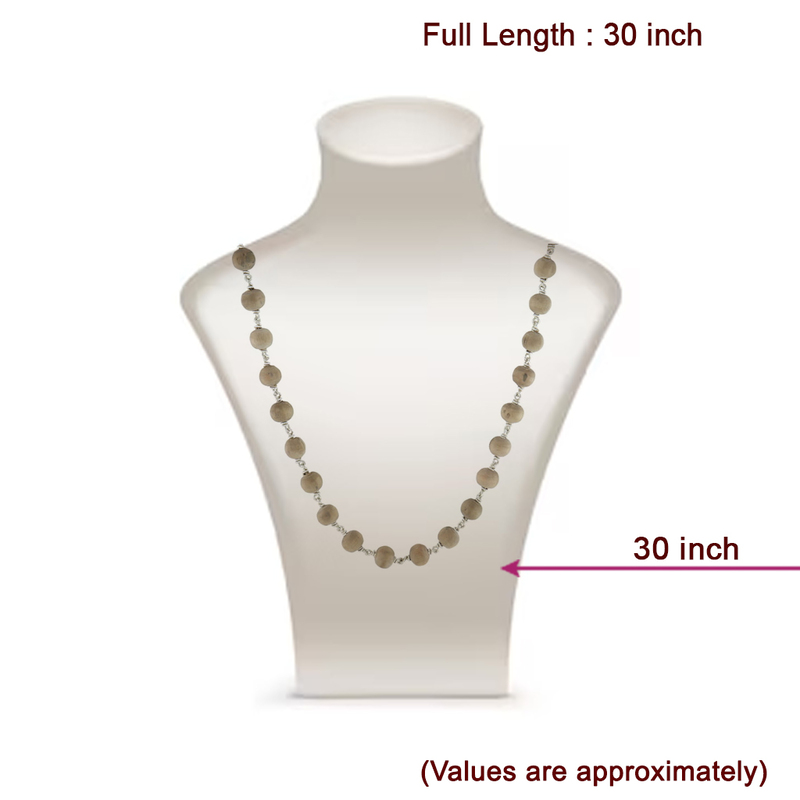 Silver Thulasi Mala 925 - 8mm, 30 Inches, 54 Beads