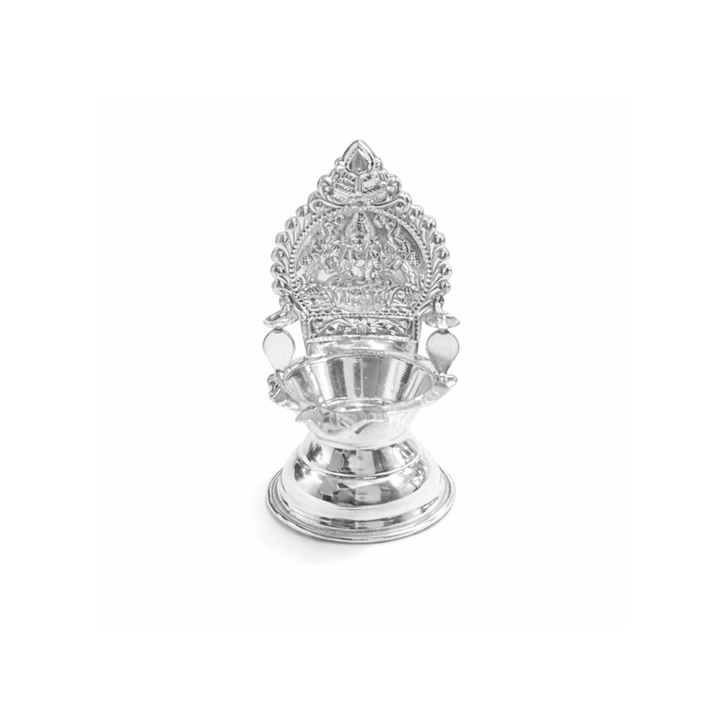 Silver Kamakshi Amman Deepa | Traditional Gaja Lakshmi Diya
