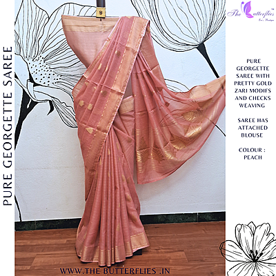 PURE GEORGETTE SAREE  VFLSGRS23921