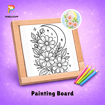 beautiful Floral Moon Coloring