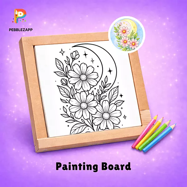 beautiful Floral Moon Coloring