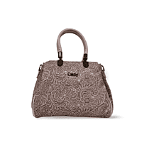 Floral Textured Handbag with Dual Handles