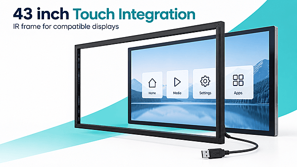 IR Touch Overlay 43 inch Glass-Free Infrared Touch Frame (USB) IR Touch Overlay 43 inch Glass-Free Infrared Touch Frame (USB)