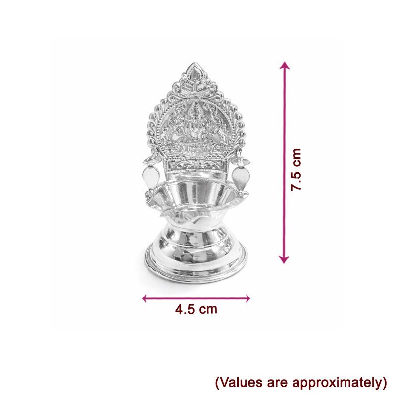 Silver Kamakshi Amman Deepa | Traditional Gaja Lakshmi Diya