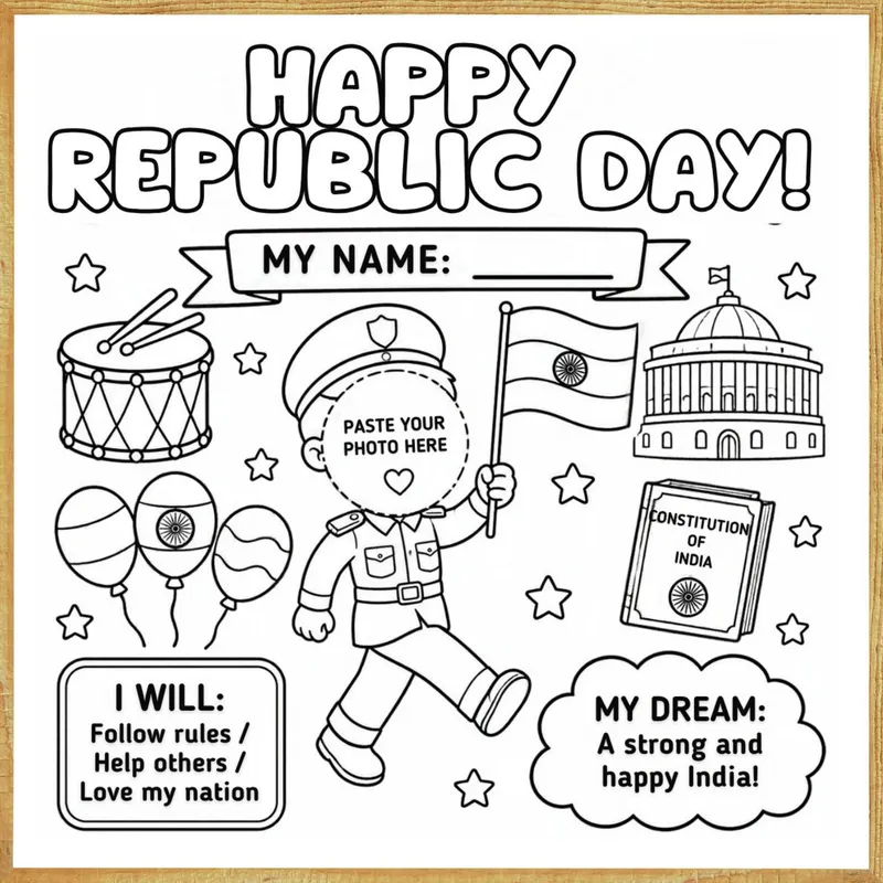 Happy Republic Day – Colour & Frame Kit