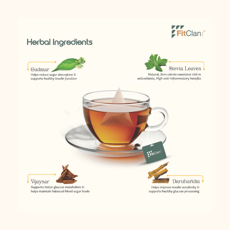 Diabetes Control Herbal Tea | Ayurvedic Sugar Balance Tea with Gudmar & Vijaysar