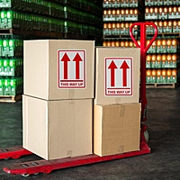 Pack of 3 This Way UP Self-Adhesive Labels 80x110mm