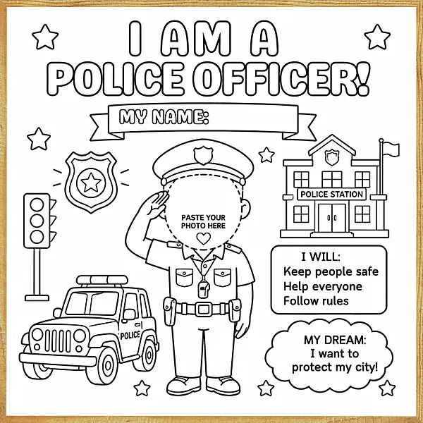 I Am a Police Officer – Colour & Frame Kit