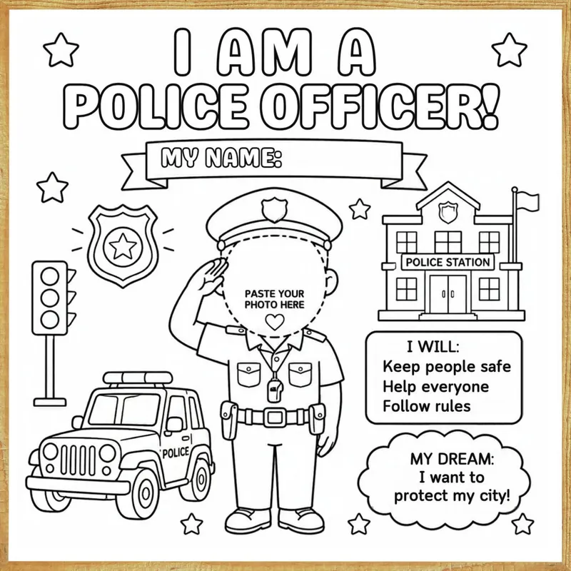 I Am a Police Officer – Colour & Frame Kit