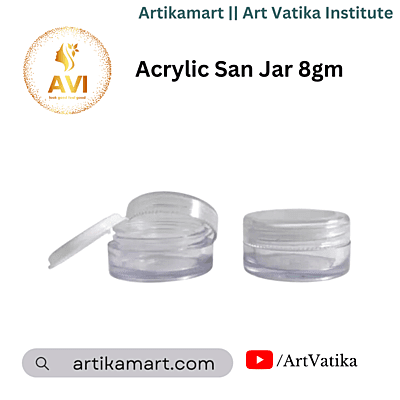 Acrylic San Jar + White Inner + TRANSPARENT Cap - 8g Acrylic San Jar + White Inner + TRANSPARENT Cap - 8g