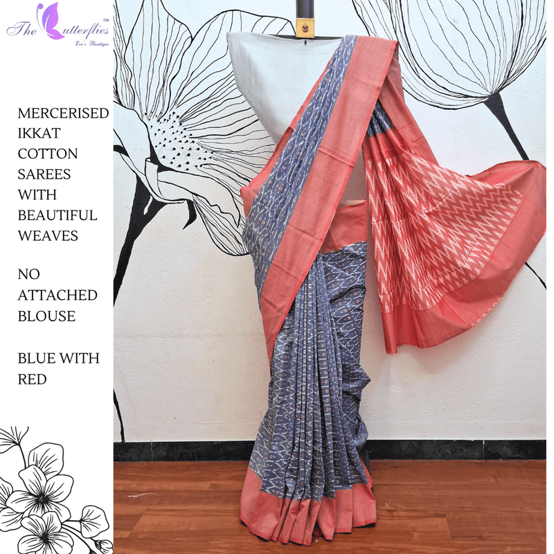IKKAT  MERCERISED  COTTON SAREE   BGHSDIC23325