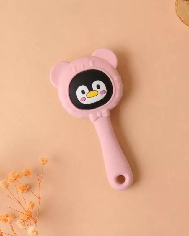 2-in-1 Musical Silicone Rattle Teether Toy