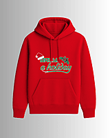 Unisex Red Holiday Graphic Printed All-Weather Hoodie