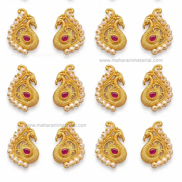 Peacock Pair Kundan
