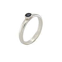Pure silver blue sapphire stone ring